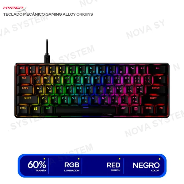 HYPERX TECLADO MECANICO HYPERX ALLOY ORIGINS 60 RGB ( 4P5N4AA ...