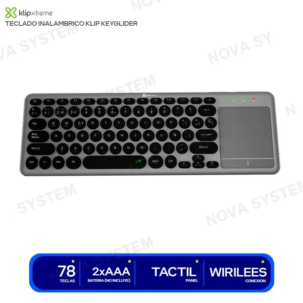KLIP TECLADO KLIP KEYGLIDER C/ TOUCH INALAMBRICO BLUETOOTH D...