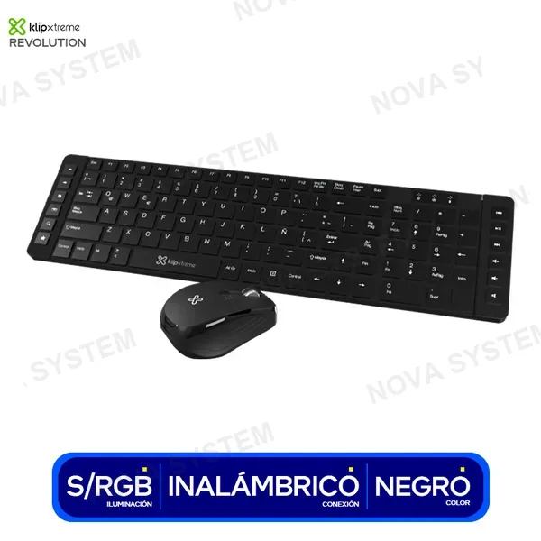 KLIP TECLADO Y MOUSE INALAMBRICO KLIPXTREME REVOLUTION ( KCK...