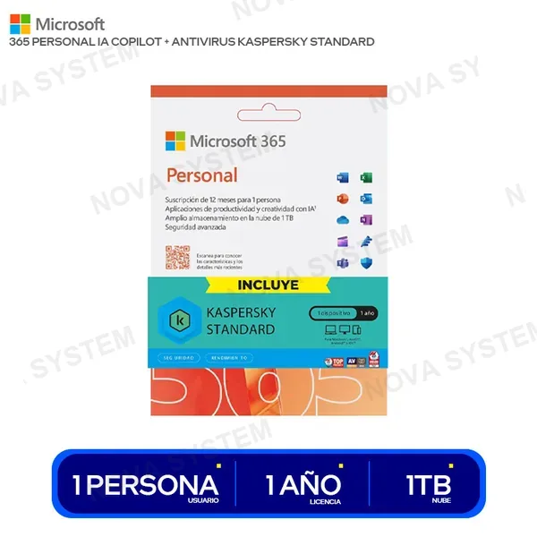 LICENCIA MICROSOFT 365 PERSONAL IA COPILOT + ANTIVIRUS ...