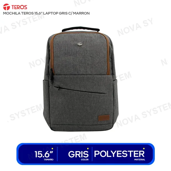 TEROS MOCHILA TEROS 15.6’’ LAPTOP GRIS C/ MARRON ( TE-ACS...