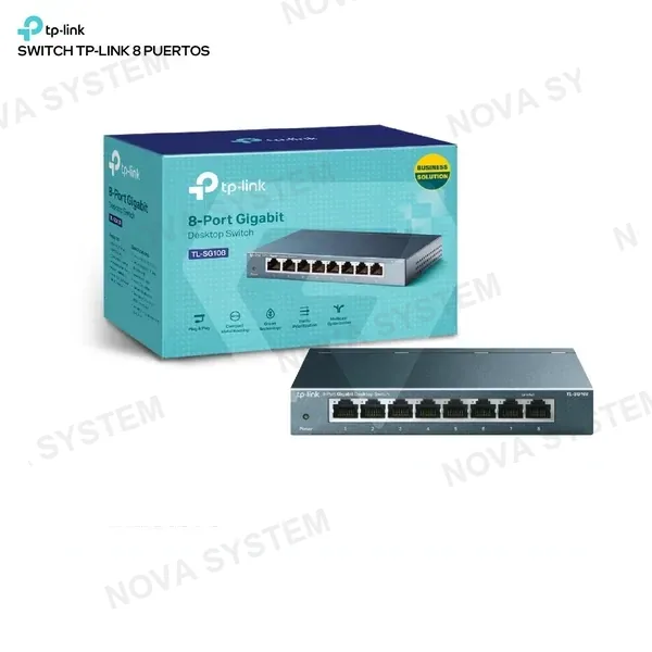 TP-LINK SWITCH TP-LINK 8 PUERTOS 10/100/1000 MBPS GIGABIT CARC...