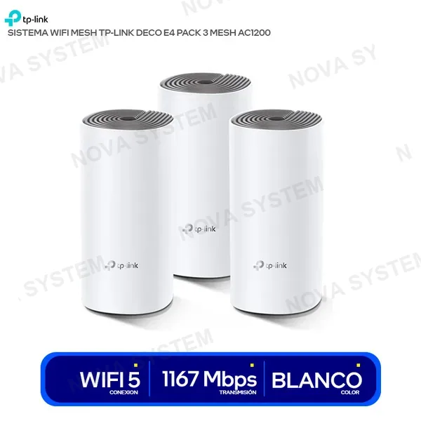 TP-LINK SISTEMA WIFI MESH TP-LINK DECO E4 PACK 3 MESH AC1200 ( ...