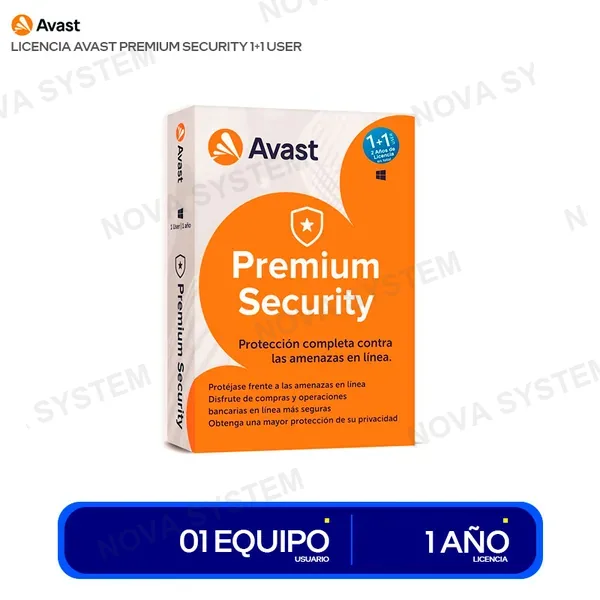 ANTIVIRUS AVAST PREMIUM SECURITY 1+1 USER ( 7153211 ) 1...