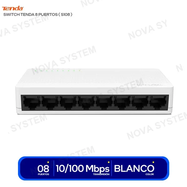 SWITCH TENDA 8 PUERTOS ( S108 ) 10/100 MBPS / MINI...