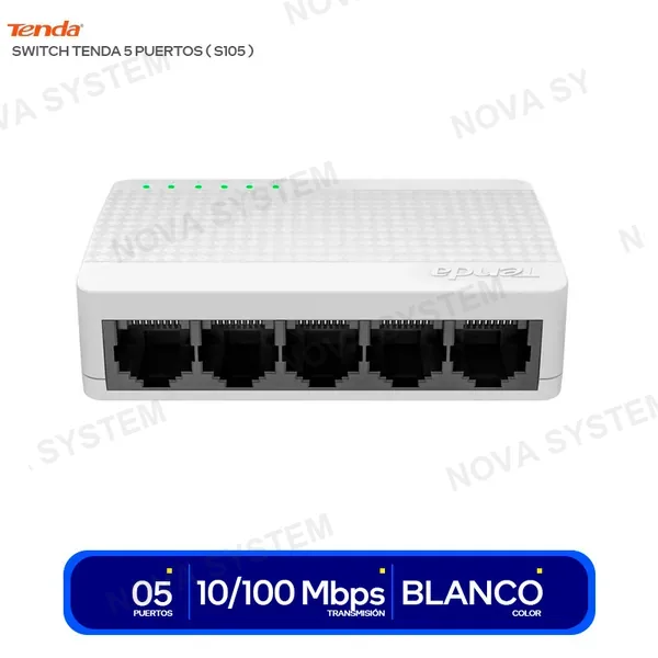 SWITCH TENDA 5 PUERTOS ( S105 ) 10/100 MBPS / MINI...
