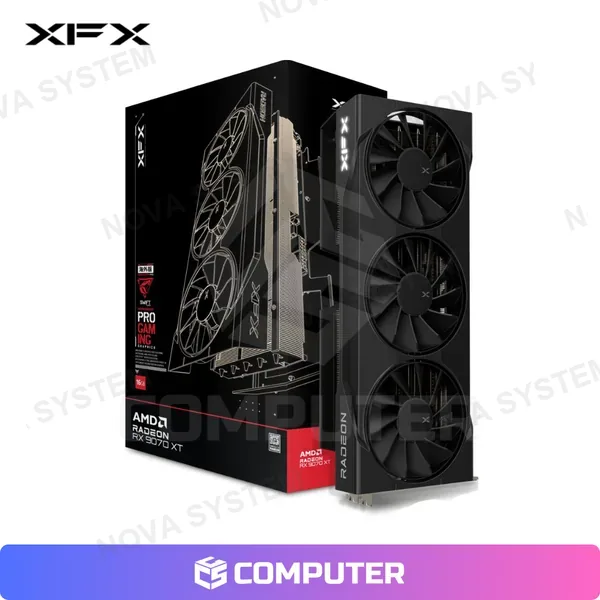 XFX TARJETA DE VIDEO RADEON XFX SWIFT RX 9070XT 16GB NEGRO X3FAN