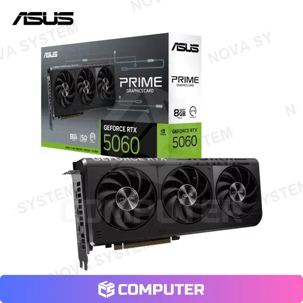 ASUS TARJETA DE VIDEO ASUS GEFORCE RTX 5060 8GB GDDR7 128BITS PRIME OC EDITION