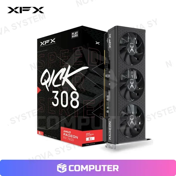 XFX TARJETA DE VIDEO XFX SPEEDSTER QUICK 308 RADEON RX7600 X3