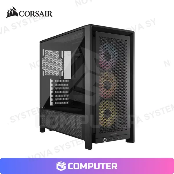 Corsair CASE CORSAIR FRAME 4000D RS ARGB AIRFLOW MESH SIN FUENTE VIDRIO TEMPLADO BLACK