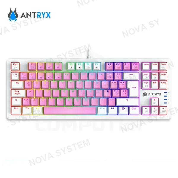 Antryx TECLADO MECANICO ANTRYX MK840 TKL PINK SWITCH RED