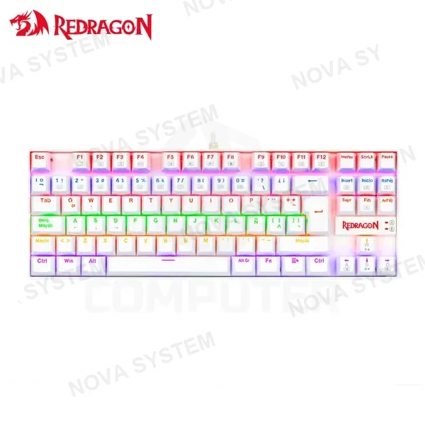 Redragon TECLADO MECANICO REDRAGON KUMARA K552-KR SW-RED RAINBOW BLANCO