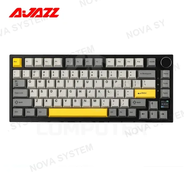 Ajazz TECLADO MECANICO AJAZZ AK820 PRO BLACK GREY INALÁMBRICO CON PANTALLA