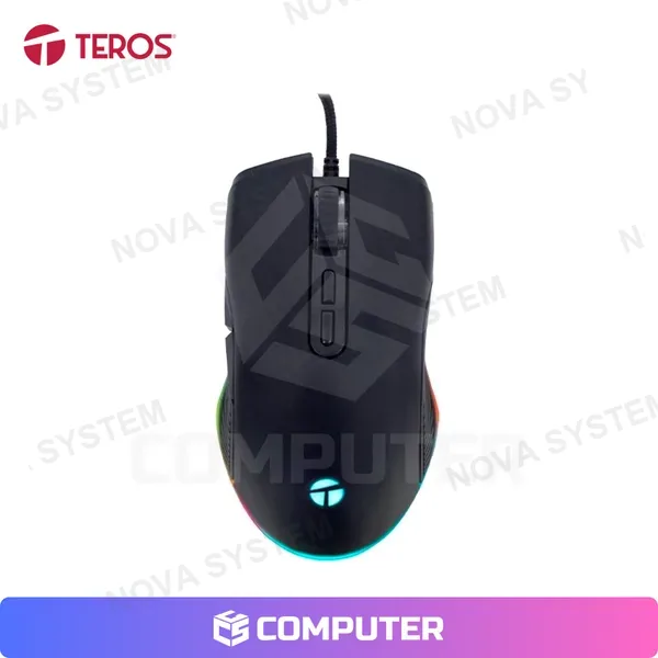 Teros MOUSE GAMER TEROS TE-1233G, DPI HASTA 7200, RGB,7 BOTONES, USB, NEGRO