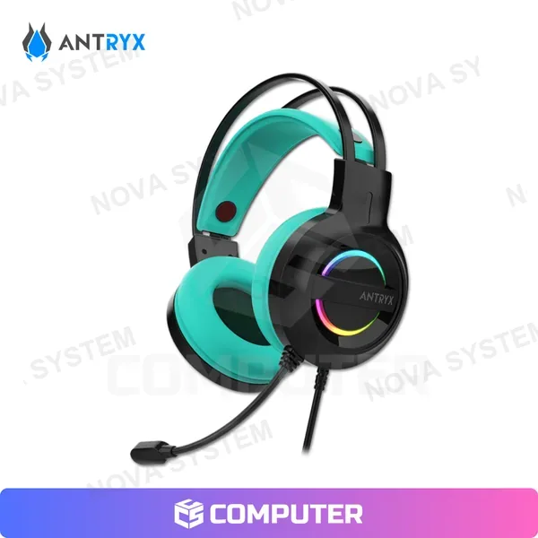 Antryx AUDIFONO ANTRYX IRIS-K TURQUOISE RAINBOW CON MICROFONO 7.1 VIRTUAL SURROUND