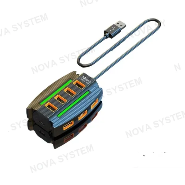 ADAPTADOR USB 10 EN 1 10xUSB TIPOC