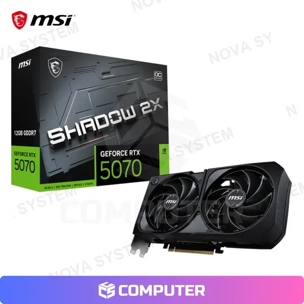MSI TARJETA DE VIDEO MSI SHADOW RTX 5070 12GB GDDR7 X2 FAN