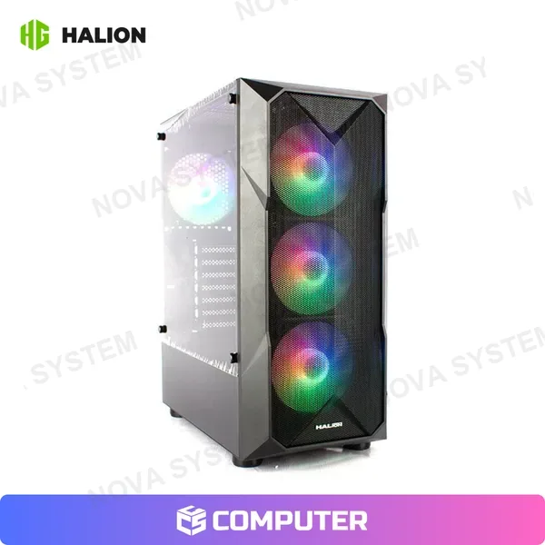Halion CASE GAMER HALION STUKA CR11 BLACK C/F 500W 4FAN RAINBOW