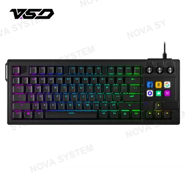 AMD TECLADO MECANICO VSD K1 PRO RED SWICH STREAMDOCK PROGRAMABLE LCD