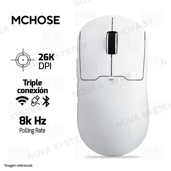 MOUSE MCHOSE A5 ULTRA | 26,000 DPI | INALAMBRICO | BLANCO