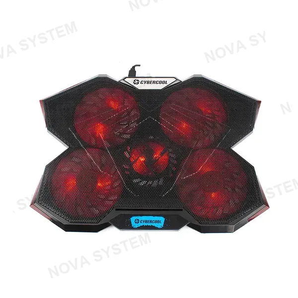 COOLER PARA LAPTOP CYBERCOOL HA-K3 | 5 VENTILADOR | LUZ ROJA