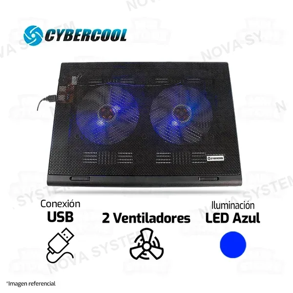 COOLER PARA LAPTOP CYBERCOOL HA-71 | 2 VENTILADORES