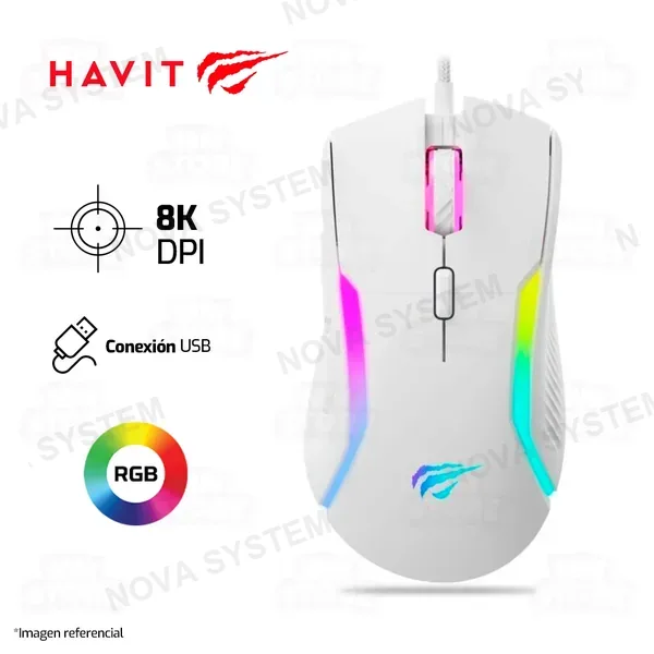 Havit MOUSE HAVIT MS1033 | 8,000 DPI | RGB | BLANCO