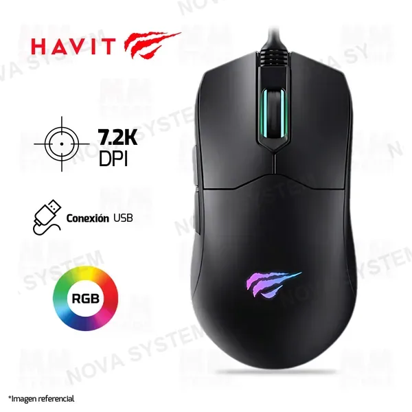 Havit MOUSE HAVIT MS1014 | 7,200 DPI | RGB | NEGRO