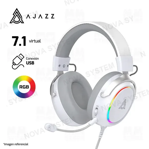 Ajazz AUDIFONO AJAZZ AHW10 | USB | 7.1 | RGB | BLANCO
