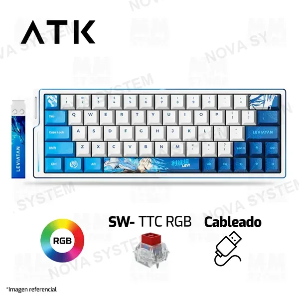 TECLADO ATK EDGE63HE ULTIMATE | CABLEADO | MAGNETICO | SW TTC RGB MAGNETO | RGB | LEVIATAN