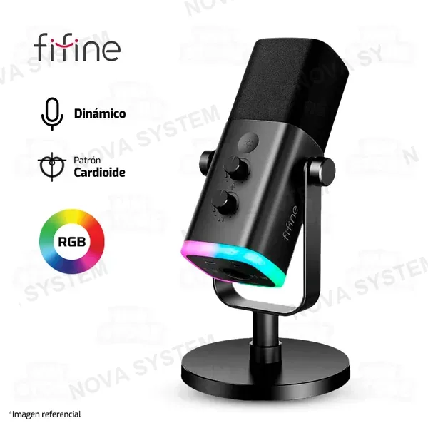 Fifine MICROFONO FIFINE AM8 | DINÁMICO | NEGRO | RGB