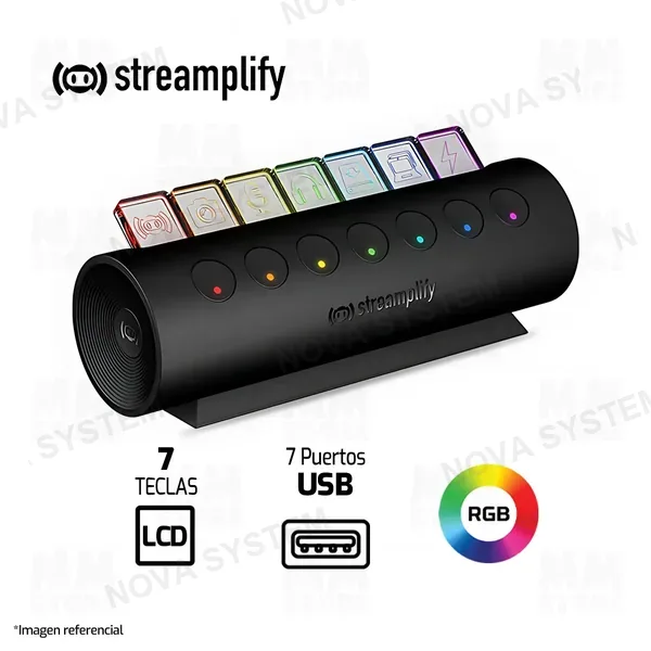 HUB STREAMPLIFY HUB CTRL 7-RGB-US-FBK | 7 PUERTOS | USB