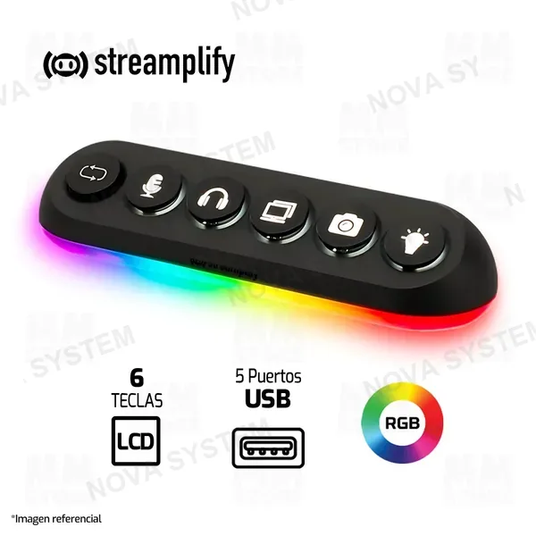 HUB STREAMPLIFY HUB DECK5 | RGB | 5 PUERTOS | USB