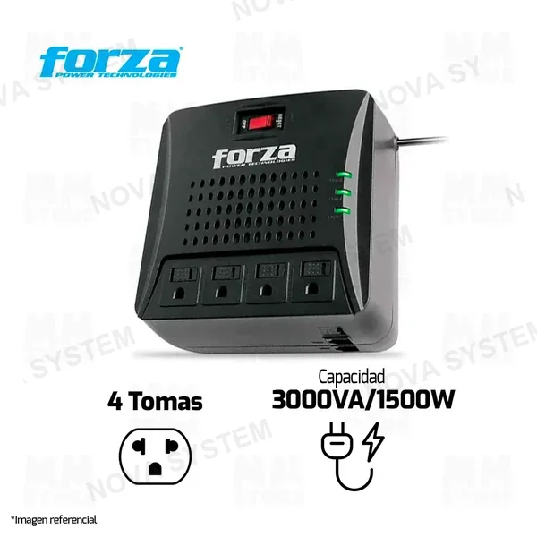 Forza ESTABILIZADOR FORZA AVR FVR-3002 | 3000VA/1500W | 4 TOMAS