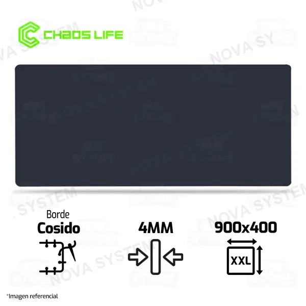 MOUSEPAD CHAOS LIFE | XXL | 900 X 400 X 4MM | BORDE NEGRO