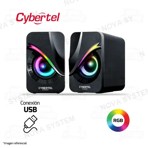 Cybertel PARLANTE 2.0 CYBERTEL EXXPERT CBX S301U | USB | RGB | NEGRO