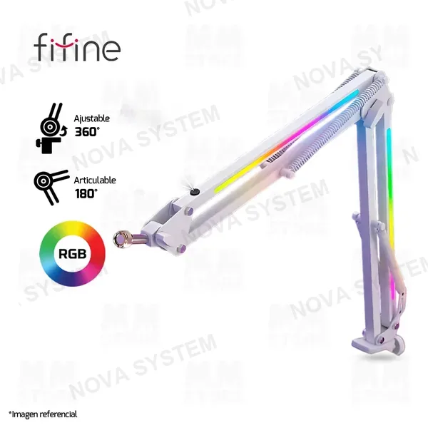 Fifine BRAZO DE MICROFONO FIFINE BM38 | RGB | BLANCO