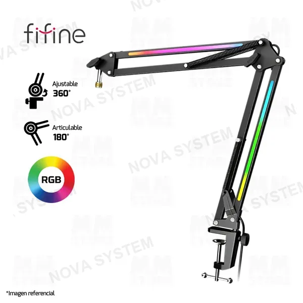 Fifine BRAZO DE MICROFONO FIFINE BM38 | RGB | NEGRO