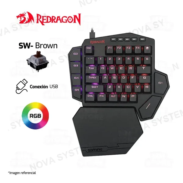 Redragon TECLADO REDRAGON DITI K585 | MECANICO | SW-BROWN| RGB