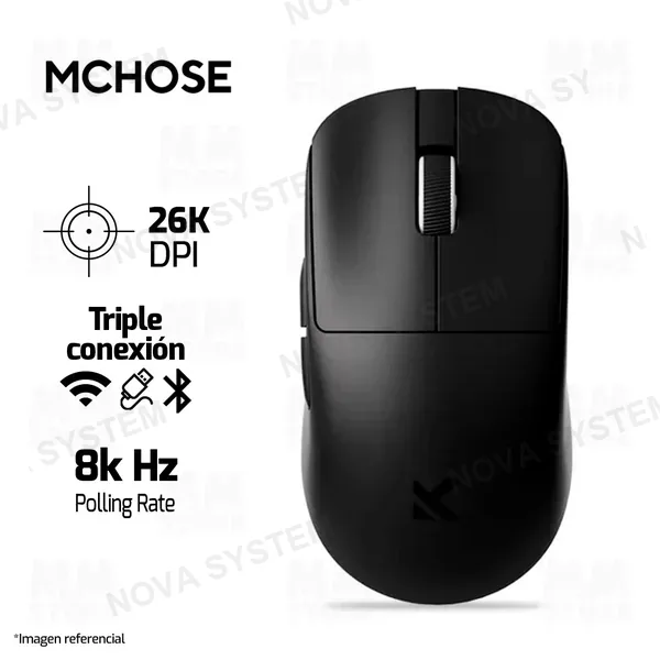 MOUSE MCHOSE L7 PRO | INALAMBRICO | 8000 Hz | 26,000 DPI | NEGRO