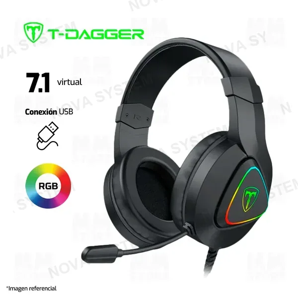 AUDIFONO T-DAGGER AXLS T-RGH306 | USB | 7.1 | RGB | NEGRO