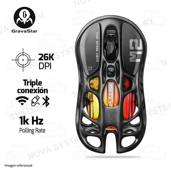 Avast MOUSE GRAVASTAR MERCURY M2 | INALAMBRICO | 26,000 DPI | STEALTH-BLACK