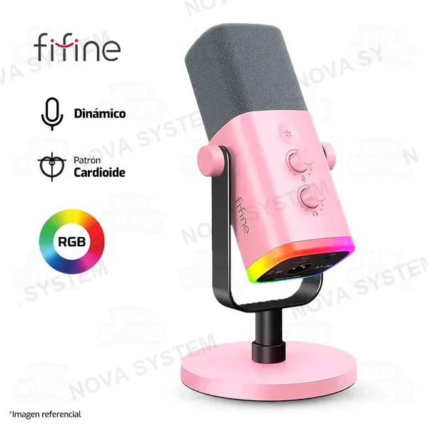 Fifine MICROFONO FIFINE AM8 | DINÁMICO | ROSADO