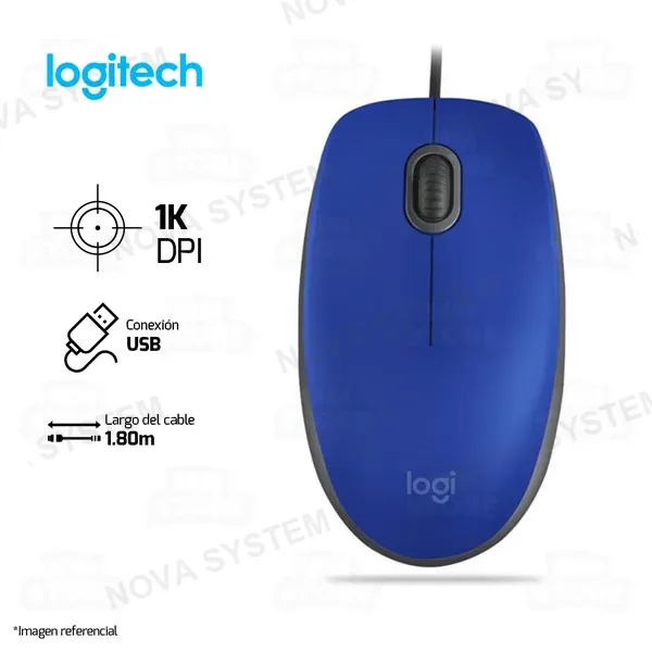 Logitech MOUSE LOGITECH M110 SILENT | 1,000 DPI | AZUL