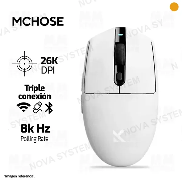 MOUSE MCHOSE G3 ULTRA | INALAMBRICO | 8000 Hz | BLANCO