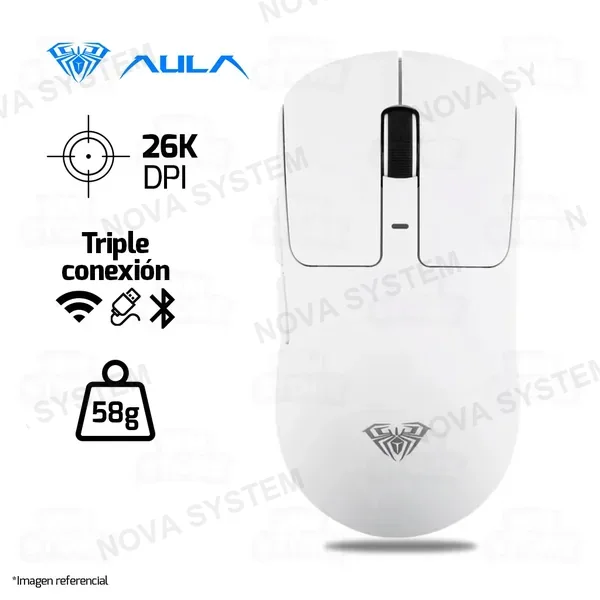 MOUSE AULA SC680 | INALAMBRICO - BLUETOOTH | 26,000 DPI | BLANCO