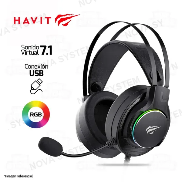 Havit AUDIFONO HAVIT H2007U | USB | 7.1 | RGB | NEGRO