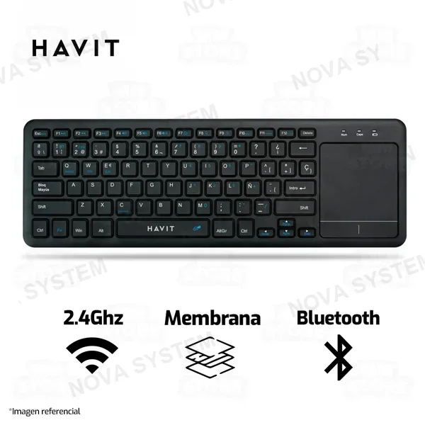 Havit TECLADO HAVIT KB234WB CON TOUCH PAD | ESPAÑOL | INALAMBRICO - BLUETOOTH | MEMBRANA