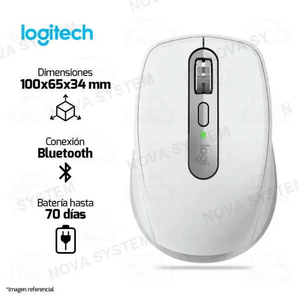 Logitech MOUSE LOGITECH MX ANYWHERE 3S | INALAMBRICO | 8,000 DPI | GRIS PALIDO