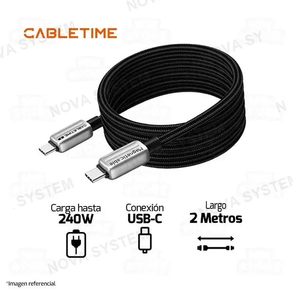 Cabletime CABLE USB TIPO-C CABLETIME CU08L | 240W | 2M